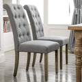 SEGMART Parsons Dining Chairs Set of 2, Upholstered Tufted Fabric High Back Padded Dining Chairs w/Solid Wood Legs, S03