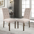 SEGMART Parsons Dining Chairs Set of 2, Upholstered Tufted Fabric High Back Padded Dining Chairs w/Solid Wood Legs, S03
