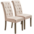 SEGMART Parsons Dining Chairs Set of 2, Upholstered Tufted Fabric High Back Padded Dining Chairs w/Solid Wood Legs, S03