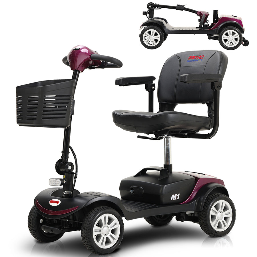 Segmart Mobility Scooters for Seniors, Heavy Duty Handicap Electric Scooters with 4 Wheel, Lightweight Compact Motorized Scooter with Headlights, Outdoor Power Scooter with Anti-Tip Wheels, Blue, SS113