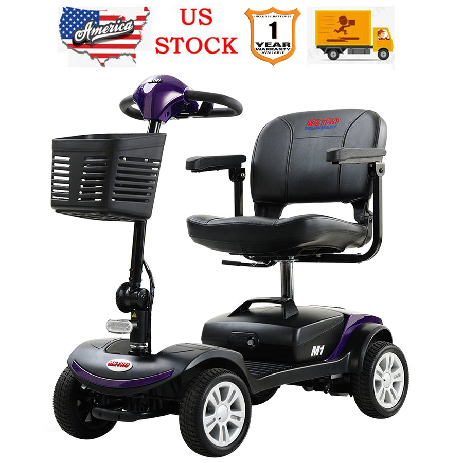 Segmart Mobility Scooters for Seniors, Heavy Duty Handicap Electric Scooters with 4 Wheel, Lightweight Compact Motorized Scooter with Headlights, Outdoor Power Scooter with Anti-Tip Wheels, Blue, SS113