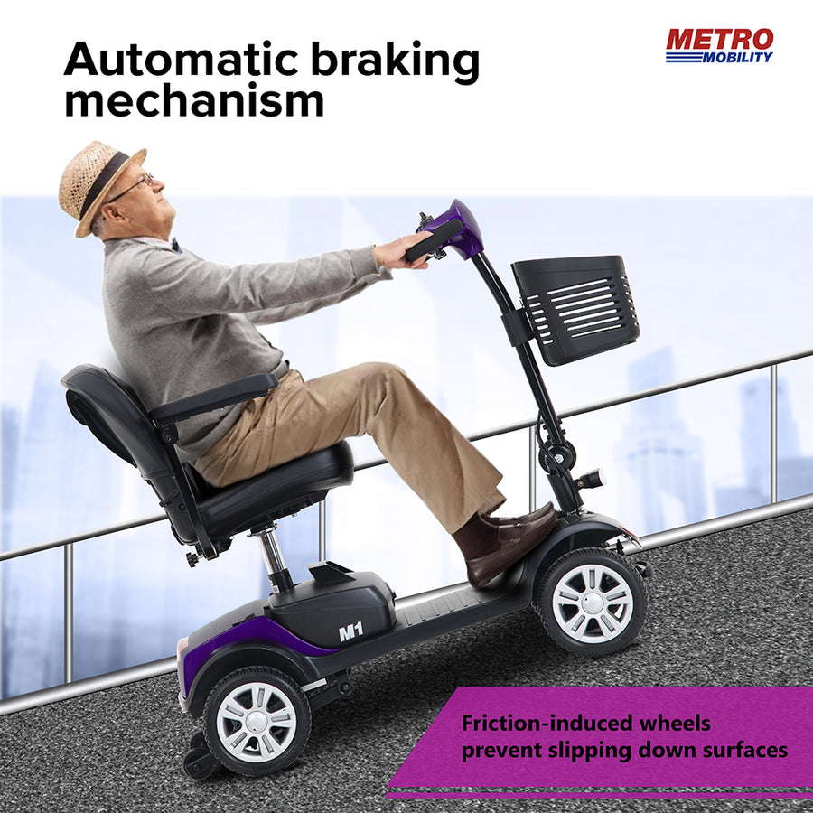 Segmart Mobility Scooters for Seniors, Heavy Duty Handicap Electric Scooters with 4 Wheel, Lightweight Compact Motorized Scooter with Headlights, Outdoor Power Scooter with Anti-Tip Wheels, Blue, SS113
