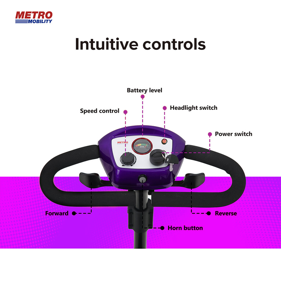 Segmart Mobility Scooters for Seniors, Heavy Duty Handicap Electric Scooters with 4 Wheel, Lightweight Compact Motorized Scooter with Headlights, Outdoor Power Scooter with Anti-Tip Wheels, Blue, SS113