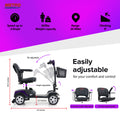 Outdoor Mobility Scooters for Senior, 4 Wheel Mobility Scooter with Detachable Basket, Motorized Electric Medical Carts for Seniors, Handicapped, Disabled Adults, Max Speed 8km/h, 265lbs, S8666
