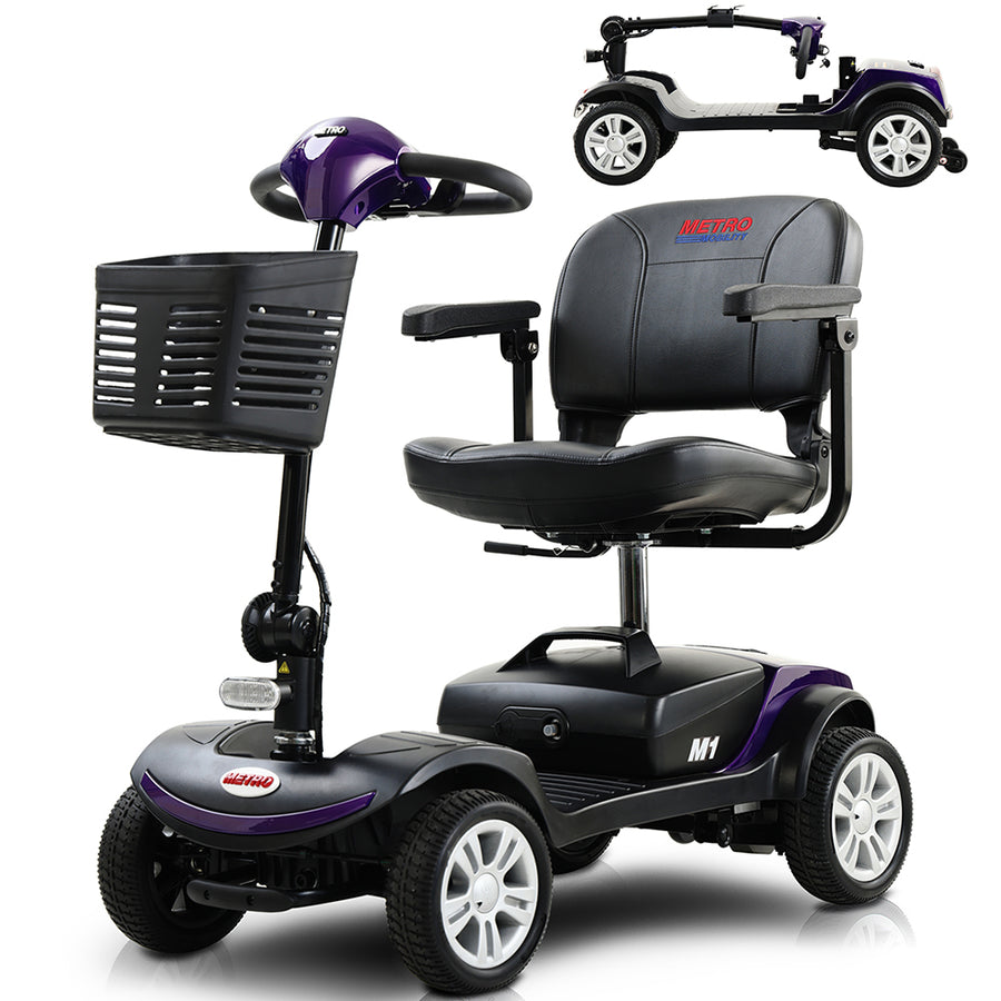 Segmart Mobility Scooters for Seniors, Heavy Duty Handicap Electric Scooters with 4 Wheel, Lightweight Compact Motorized Scooter with Headlights, Outdoor Power Scooter with Anti-Tip Wheels, Blue, SS113