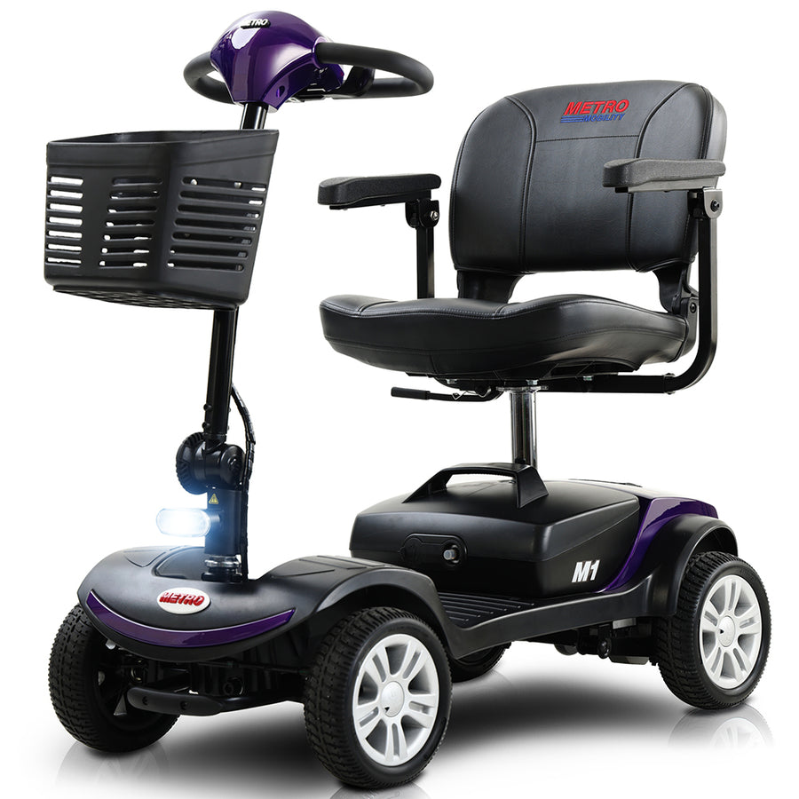Segmart Mobility Scooters for Seniors, Heavy Duty Handicap Electric Scooters with 4 Wheel, Lightweight Compact Motorized Scooter with Headlights, Outdoor Power Scooter with Anti-Tip Wheels, Blue, SS113