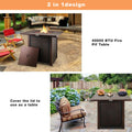 SEGMART 28'' Gas Fire Pit Table, 40000 BTU Auto-Ignition Fire Pit Table with Lid & Lava Rock, Control Knob, S10
