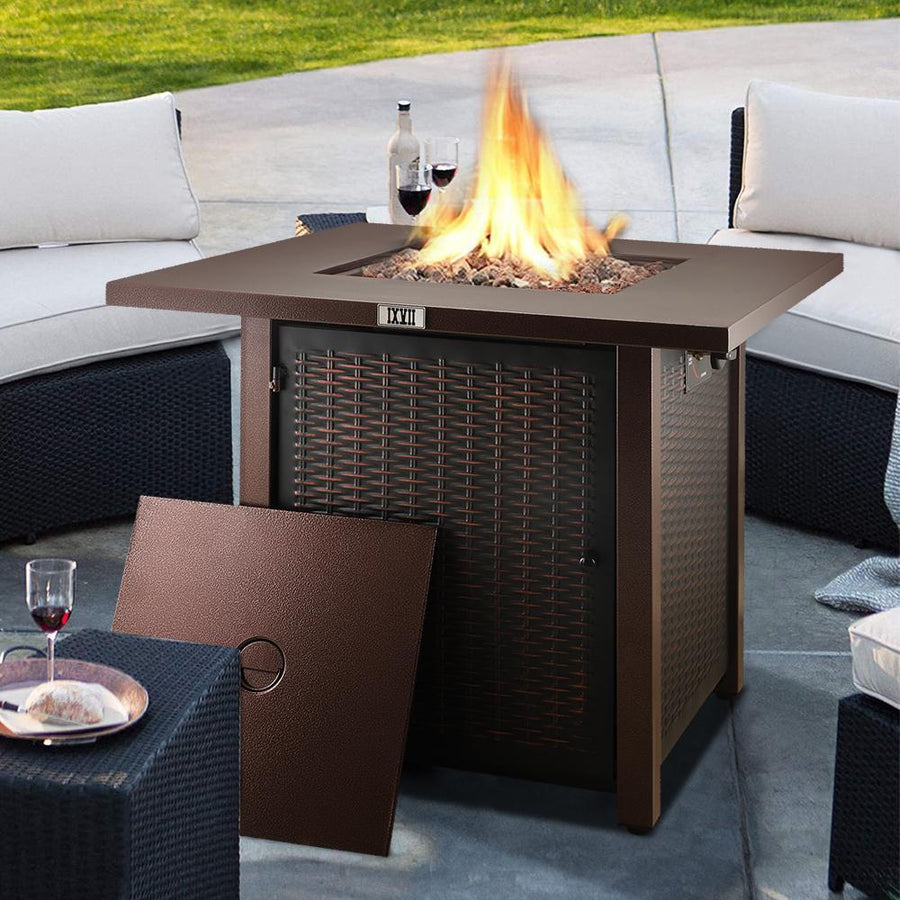 SEGMART 28'' Gas Fire Pit, 40000 BTU Auto-Ignition Fire Pit Table, S11
