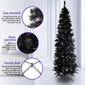 Segmart 7.5Ft Pencil Artificial Christmas Tree, with 1,000 Tips including Solid Metal Legs