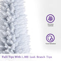 Segmart 7.5Ft Pencil Artificial Christmas Tree, with 1,000 Tips including Solid Metal Legs
