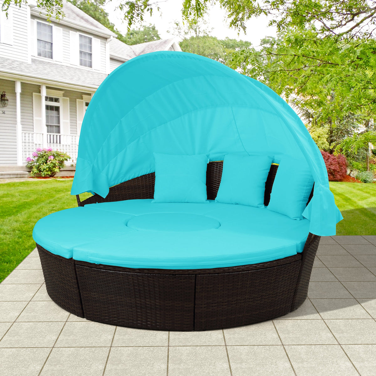 Outdoor Patio Sectional Round Daybed SEGMART