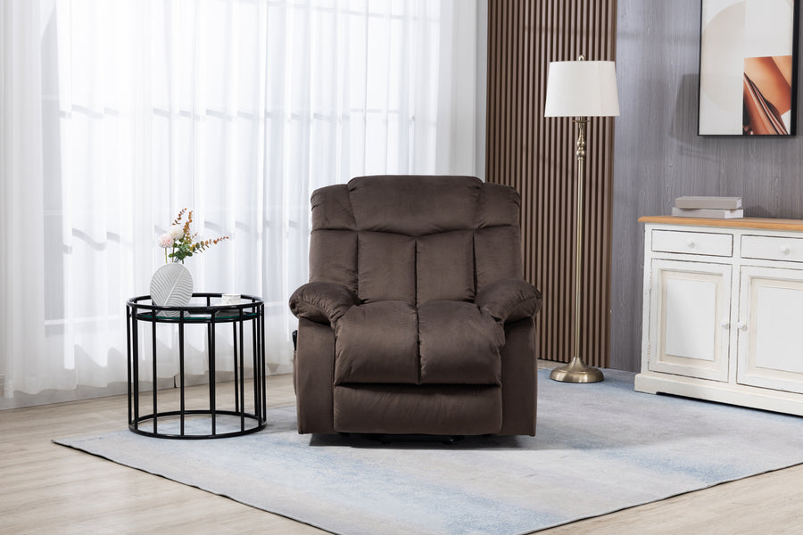 Lift Recliner, Electric Power Lounge Single Sofa for Elderly and Disabled, Heavy Duty Reclining Chair with Remote Control, Plush Fabric Sofa Living Room Chair with Overstuffed Design, Coffee, SS438