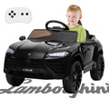 Kids Electric Cars for Backyard, Licensed Lamborghini Ride-on Toy, 12V Rechargeable Battery Electric 4 Tries Car with Remote Control, Horn, Radio, USB Port, Spring Suspension, LED Light, Blue, SS2461