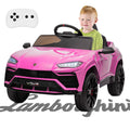 Kids Electric Cars for Backyard, Licensed Lamborghini Ride-on Toy, 12V Rechargeable Battery Electric 4 Wheels Car with Remote Control, Horn, Radio, USB Port, Spring Suspension, LED Light, Blue, SS2461