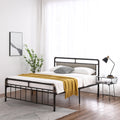Metal Platform Bed Frame with Headboard, Queen Size Bed Frame, Metal Bed Frame with Metal Slat Support, Platform Bed Frame with Solid Construction, 83"L x 61"W x 40.83"H, Max Holds 661LBS, L