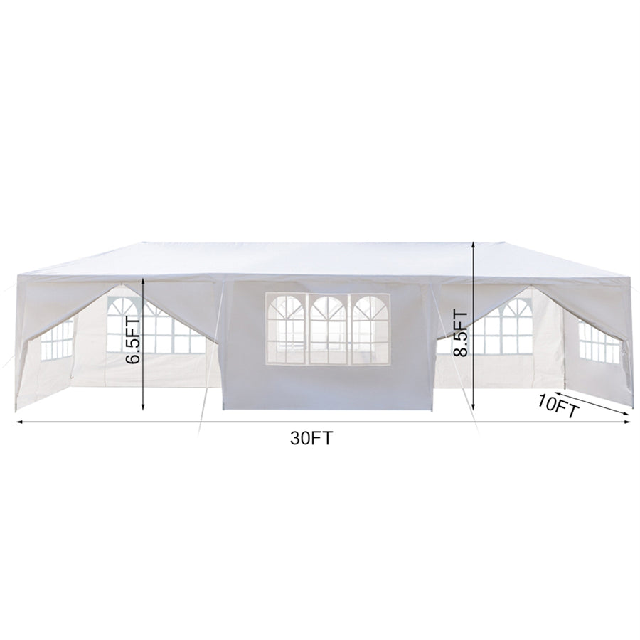 Clearance! Patio Canopy Tent for Outside, 10' x 30' Heavy Duty Outdoor Party Wedding Canopy with 8 Side Walls, Portable Gazebo BBQ Shelter Canopy for Catering Garden Beach Camping, L1326