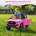 Ride On Kids Truck Car, Segmart Licensed Toyota Tacoma 12 Volt Electric 4 Tries Vehicle with Remote Control, 2 Speeds, 2 LED Headlights, Brakes and Gas Pedal, AUX, White, SS2600