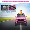 Ride On Kids Truck Car, Segmart Licensed Toyota Tacoma 12 Volt Electric 4 Trie Vehicle with Remote Control, 2 Speeds, 2 LED Headlights, Brakes and Gas Pedal, AUX, Black, SS2610