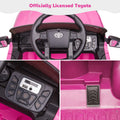 Ride On Kids Truck Car, Segmart Licensed Toyota Tacoma 12 Volt Electric 4 Tries Vehicle with Remote Control, 2 Speeds, 2 LED Headlights, Brakes and Gas Pedal, AUX, Pink, SS2620