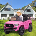 Ride On Kids Truck Car, Segmart Licensed Toyota Tacoma 12 Volt Electric 4 Tries Vehicle with Remote Control, 2 Speeds, 2 LED Headlights, Brakes and Gas Pedal, AUX, Pink, SS2620