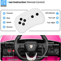 Electric Cars for Kids to Ride, 12V Realistic Lamborghini Kid Electric Ride on Car with Remote Control and MP3 Player, Kids Electric Vehicle with LED Light, Radio, Birthday Gift for Kids, Blue, SS2460