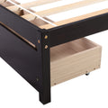 Twin Wood Bed Frame, Kids Platform Twin Bed with 2 Storage Drawers and Headboard, Platform Bed Frame Mattress Foundation with Wood Slat Support for Kids, Teens, White, SS954
