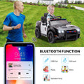 Ride On Toys Kids Police Car, 12V Battery Powered Electric Police Truck with Remote Control, LED Siren Flashing Light, Spring Suspension, Music, Horn, SUV Vehicle Gift for Children, Black, S1758