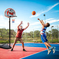 Kids Patio Basketball System, Portable Poolside Basketball Stand with 17'' Backboard and Ball, Shatterproof PVC Hoop Basketball System for Indoor & Outdoor, SS2382