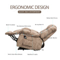 Lift Recliner, Electric Power Lounge Single Sofa for Elderly and Disabled, Heavy Duty Reclining Chair with Remote Control, Plush Fabric Sofa Living Room Chair with Overstuffed Design, Camel, SS428