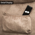 Lift Recliner, Electric Power Lounge Single Sofa for Elderly and Disabled, Heavy Duty Reclining Chair with Remote Control, Plush Fabric Sofa Living Room Chair with Overstuffed Design, Camel, SS428