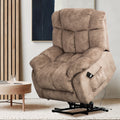 Lift Recliner, Electric Power Lounge Single Sofa for Elderly and Disabled, Heavy Duty Reclining Chair with Remote Control, Plush Fabric Sofa Living Room Chair with Overstuffed Design, Camel, SS428