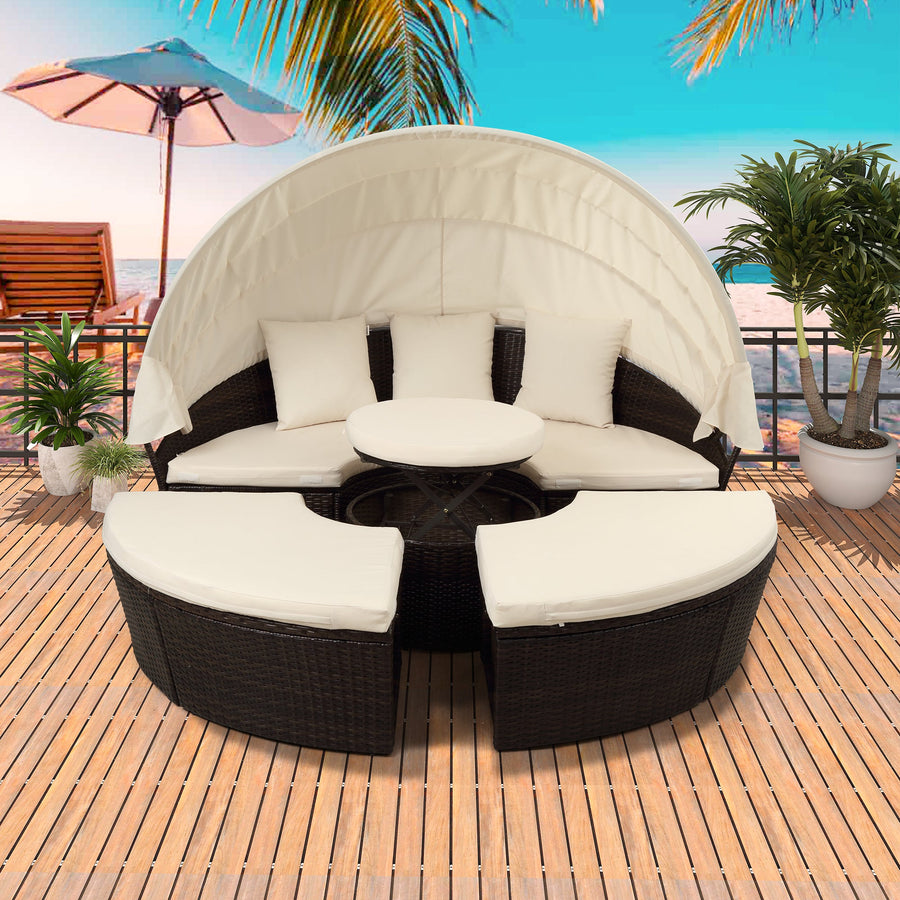 Outdoor Patio Sectional Round Daybed