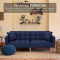 SEGMART 76'' Sofa Bed with 2 Pillows, Recliner Couch with 5 Solid Wooden Legs, Light Grey, SS386