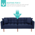 SEGMART 76'' Sofa Bed with 2 Pillows, Recliner Couch with 5 Solid Wooden Legs, Light Grey, SS386