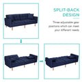 SEGMART 76'' Sofa Bed with 2 Pillows, Recliner Couch with 5 Solid Wooden Legs, Light Grey, SS386