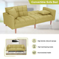 SEGMART 76'' Sofa Bed with 2 Pillows, Recliner Couch with 5 Solid Wooden Legs, Light Grey, SS386