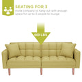 SEGMART 76'' Sofa Bed with 2 Pillows, Recliner Couch with 5 Solid Wooden Legs, Light Grey, SS386