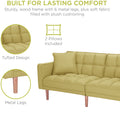 SEGMART 76'' Sofa Bed with 2 Pillows, Recliner Couch with 5 Solid Wooden Legs, Light Grey, SS386