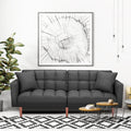 SEGMART 76'' Sofa Bed with 2 Pillows, Recliner Couch with 5 Solid Wooden Legs, Light Grey, SS386