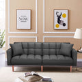 SEGMART 76'' Sofa Bed with 2 Pillows, Recliner Couch with 5 Solid Wooden Legs, Light Grey, SS386