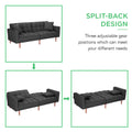 SEGMART 76'' Sofa Bed with 2 Pillows, Recliner Couch with 5 Solid Wooden Legs, Light Grey, SS386