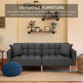 SEGMART 76'' Sofa Bed with 2 Pillows, Recliner Couch with 5 Solid Wooden Legs, Light Grey, SS386