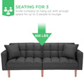 SEGMART 76'' Sofa Bed with 2 Pillows, Recliner Couch with 5 Solid Wooden Legs, Light Grey, SS386