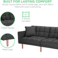SEGMART 76'' Sofa Bed with 2 Pillows, Recliner Couch with 5 Solid Wooden Legs, Light Grey, SS386
