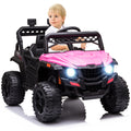 12V Ride on Car for Kids, Battery Powered Kids Off-Road UTV with Suspension, Pink Electric Vehicles with Remote Control, Ride on Truck with LED Lights, MP3/USB Port, Radio, LL844