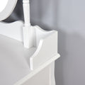 Makeup Vanity Table with Mirror for Teen Girls, Wood Accent Makeup Vanity Set with Drawers & Stool, White, S9204