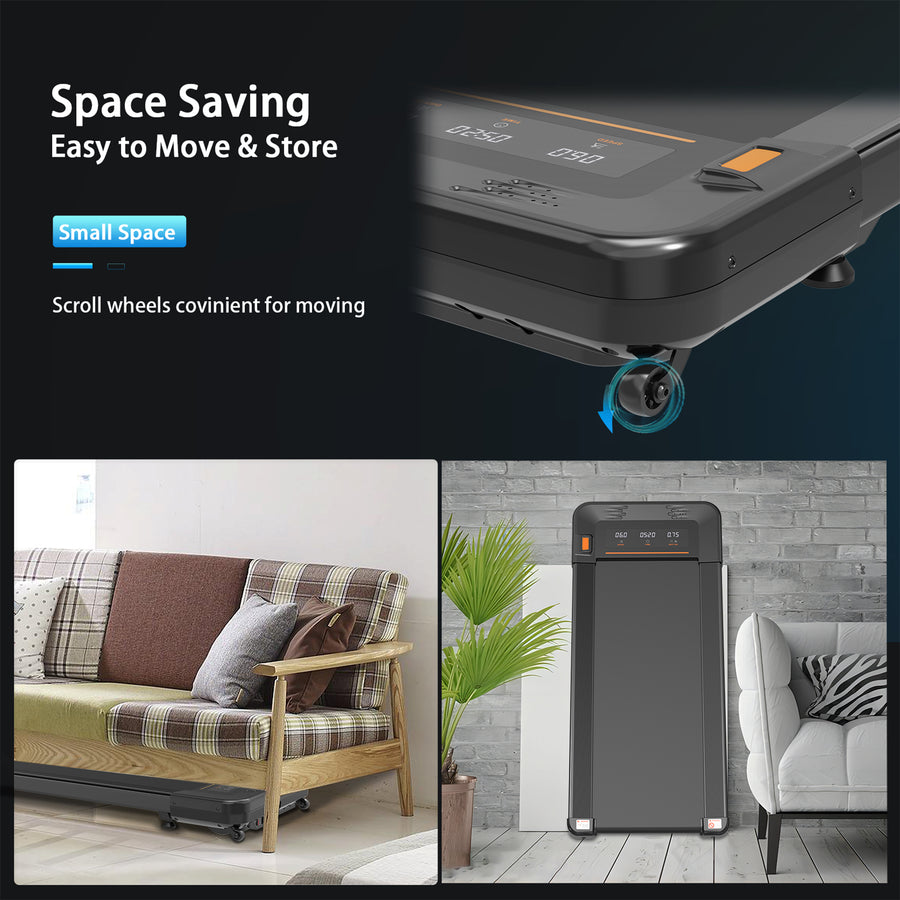 SEGMART Electric Under Desk Treadmill w/3 Big LED Display , 22.5'' Wide Tread Belt Treadmills for Home, 2.5 HP Walking Pad with Remote Controll, for Home & Gym Cardio Fitness, S1662