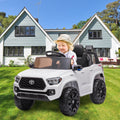 Ride On Kids Truck Car, Segmart Licensed Toyota Tacoma 12 Volt Electric 4 Tries Vehicle with Remote Control, 2 Speeds, 2 LED Headlights, Brakes and Gas Pedal, AUX, White, SS2600