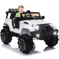 Segmart® White Electric Vehicles Ride on Truck W/Light