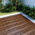Segmart Wood Interlocking Deck Tiles, 12" × 12" Pack of 10 Outdoor Flooring for Patio, Click Floor Decking Tile, Waterproof Balcony Flooring, Natural Color, SS2009